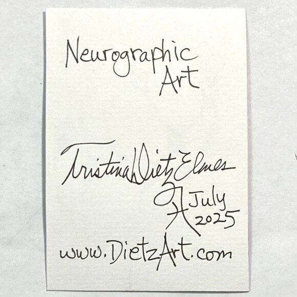 ACEO Original Neurographic Art Watercolor Mixed Media Artist Card ATC - Picture 3 of 3